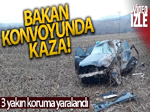 Bakan konvoyunda kaza