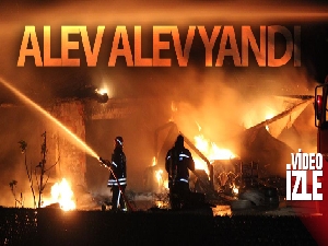 Lastikçi alev alev yandı