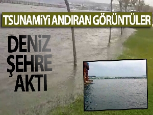 Tekirdağ tsunamiyi andıran görüntüler: Deniz şehre aktı