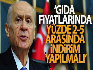 MHP Genel Başkanı Bahçeli: 'Gıda fiyatlarında yüzde 2-5 arasında indirim yapılmalı'