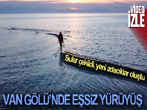 Van Gölü'nde sular çekilince yeni adacıklar oluştu