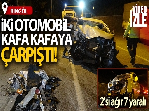 Bingöl'de iki otomobil çarpıştı: 2'si ağır 7 yaralı