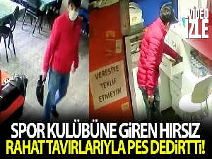 Sultangazi'de spor kulübüne giren hırsız rahatlığıyla pes dedirtti