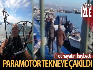 Büyükçekmece'de paramotor denizdeki tekneye çakıldı
