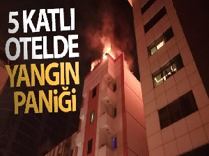 İzmir'de 5 katlı otelde yangın paniği, müşteriler tahliye edildi
