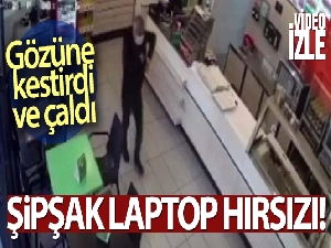 Saniyeler içerisinde 6 bin liralık laptop çaldı; o anlar kameralara yansıdı