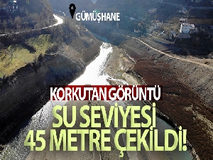 Gümüşhane'nin Torul Baraj Gölü'nde su seviyesi 45 metre çekildi