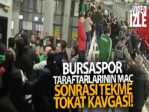 Bursaspor taraftarlarının maç sonrası tekme tokat kavga anı kamerada