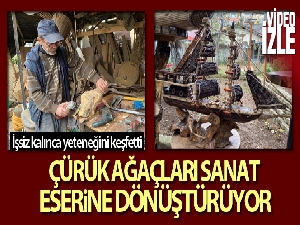 Pandemide işsiz kaldı, ormandan topladığı çürük ağaçlar ile ortaya sanat çıkardı