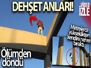 Köprüden nehre atlayan şahıs ölümden döndü: Dehşet anları kamerada