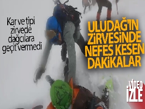 Uludağ'ın zirvesinde nefes kesen anlar... O anlar kamerada