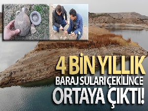 Baraj suları çekilince 4 bin yıllık höyük ortaya çıktı