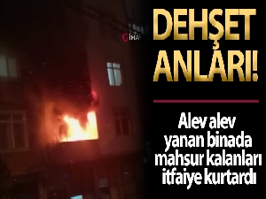 Gaziosmanpaşa'da bina yangını, mahsur kalanları itfaiye kurtardı
