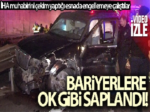TEM otoyolunda lüks cip bariyerlere ok gibi saplandı: 2 yaralı