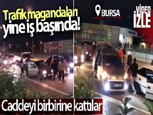 Bursa'da asker eğlencesi için trafiği böyle kapattılar