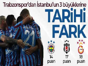 Trabzonspor'dan, İstanbul'un 3 büyüklerine tarihi fark
