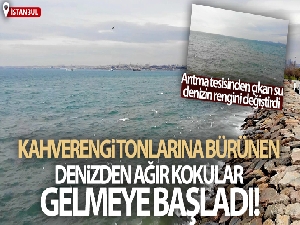 Kadıköy'de İSKİ'nin arıtma tesisinden bırakılan su denizin rengini değiştirdi