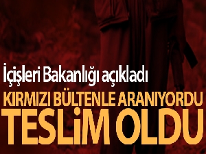 İçişleri Bakanlığı: “Interpol tarafından kırmızı bültenle aranan örgüt mensubu teslim oldu”