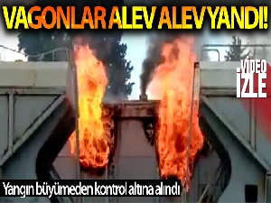 Gaziantep'te TCDD personellerine ait vagonlar yandı