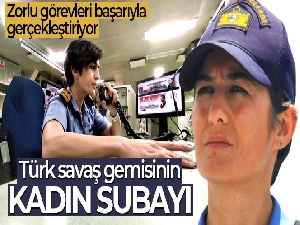 Türk savaş gemisinin kadın subayı