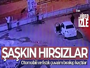 Kiralık araçla fıstık çalmak isteyen şüpheliler fark edilince kaçtı