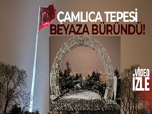 Çamlıca Tepesi beyaza büründü, ortaya kartpostallık görüntüler çıktı