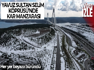 Yavuz Sultan Selim Köprüsü'nde kar manzarası