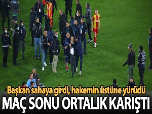 Yeni Malatyaspor-Kayserispor maçı sonrası hakem sahadan çıkamadı