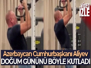 Azerbaycan Cumhurbaşkanı Aliyev, 60'ıncı yaş gününde 15 barfiks çekti