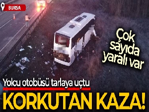 Yolcu otobüsü tarlaya uçtu: Çok sayıda yaralı var