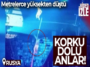 Rusya'da ip cambazı gösteri sırasında metrelerce yüksekten yere çakıldı