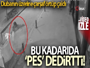 Başkent'te duba hırsızlığı kamerada: Üzerine çarşaf örtüp çaldı