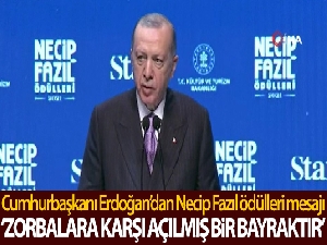 Cumhurbaşkanı Erdoğan, Necip Fazıl Ödülleri programında konuştu
