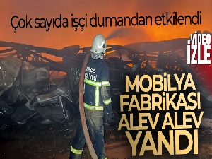 Mobilya fabrikası alev alev yandı, çok sayıda işçi dumandan etkilendi