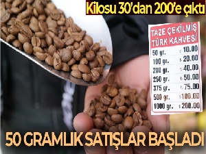 Esnaf tabelasına 50 gram kahve fiyatını da ekledi