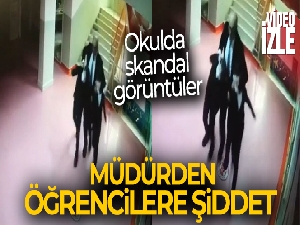 Kadıköy'de okul müdürünün öğrencilere şiddet uyguladığı anlar kamerada
