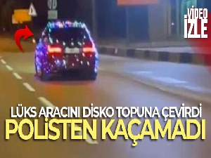Lüks aracını disko topuna çevirdi, polisten kaçamadı