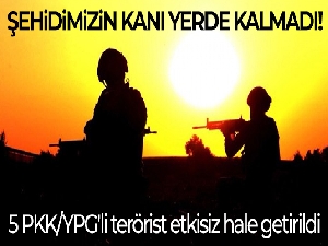 MSB: '5 PKK/YPG'li terörist etkisiz hale getirildi'