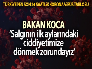 Sağlık Bakanlığı, Türkiye'nin son 24 saatlik korona virüs tablosunu açıkladı