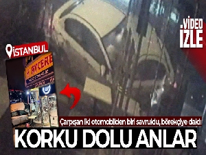 Kartal'da kafa kafaya çarpışan araçlardan biri börekçiye daldı