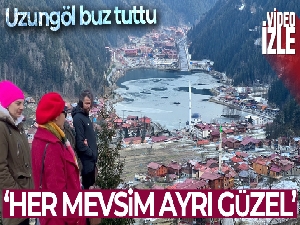 Uzungöl'ün büyük bölümü buz tuttu
