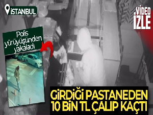 İstanbul'da pastaneyi soyan 'aksak hırsız' kamerada: Polis yürüyüşünden yakaladı