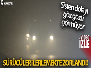 Yüksekova'da sisten dolayı sürücüler ilerlemekte zorlandı