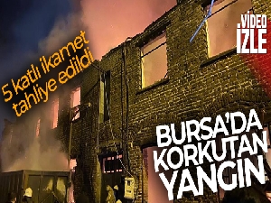 Bursa'da mobilya atölyesi ve geri dönüşüm tesisinde yangın çıktı, 5 katlı ikamet tahliye edildi