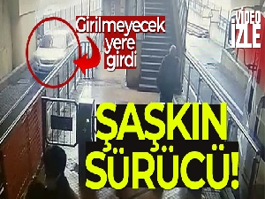 Fatih'te tramvay yoluna giren sürücü şaşkınlığı