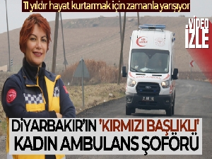 Diyarbakır'ın 'kırmızı başlıklı' kadın ambulans şoförü, zamanla yarışıyor