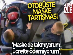 Maske takmamakta direnen vatandaşı otobüsten indirdi