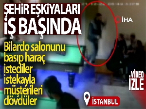 Bilardo salonunu basıp haraç istediler, istekayla müşterileri dövdüler