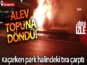 İşçi servisinden kaçarken park halindeki tıra çarptı, alev topuna döndü