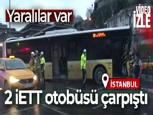 Unkapanı'nda İETT otobüsleri çarpıştı:8 yaralı